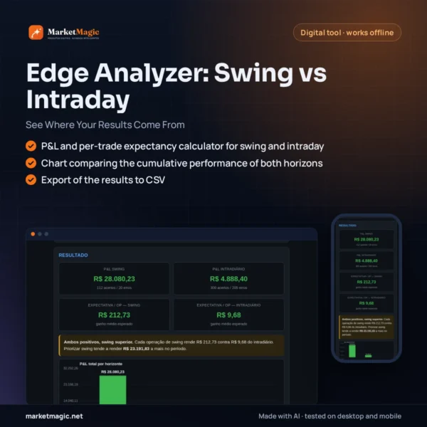 Edge Analyzer: Swing vs Intraday — See Where Your Results Come From — product cover at MarketMagic