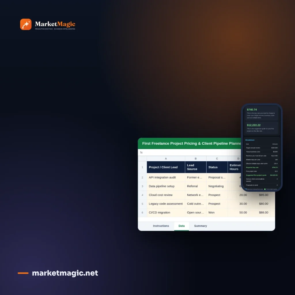 First Freelance Project Pricing & Client Pipeline Planner