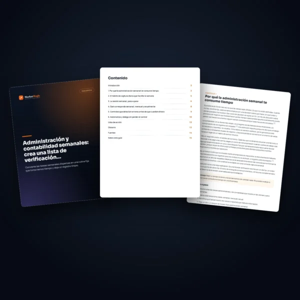 Creador de listas de verificación semanales de administración y contabilidad: primeras páginas de la guía en PDF