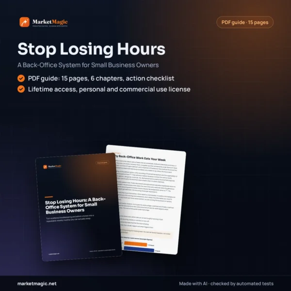 Stop Losing Hours: A Back-Office System for Small Business Owners — product cover at MarketMagic
