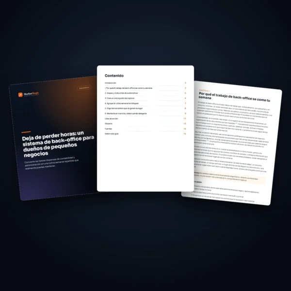 Deja de perder horas: un sistema de back-office para dueños de pequeños negocios: primeras páginas de la guía en PDF