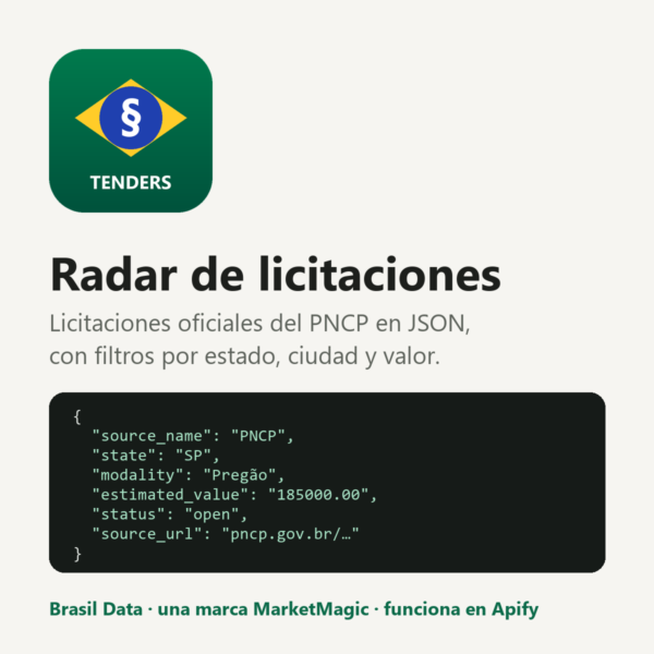 Radar de licitaciones (PNCP) — Brasil Data